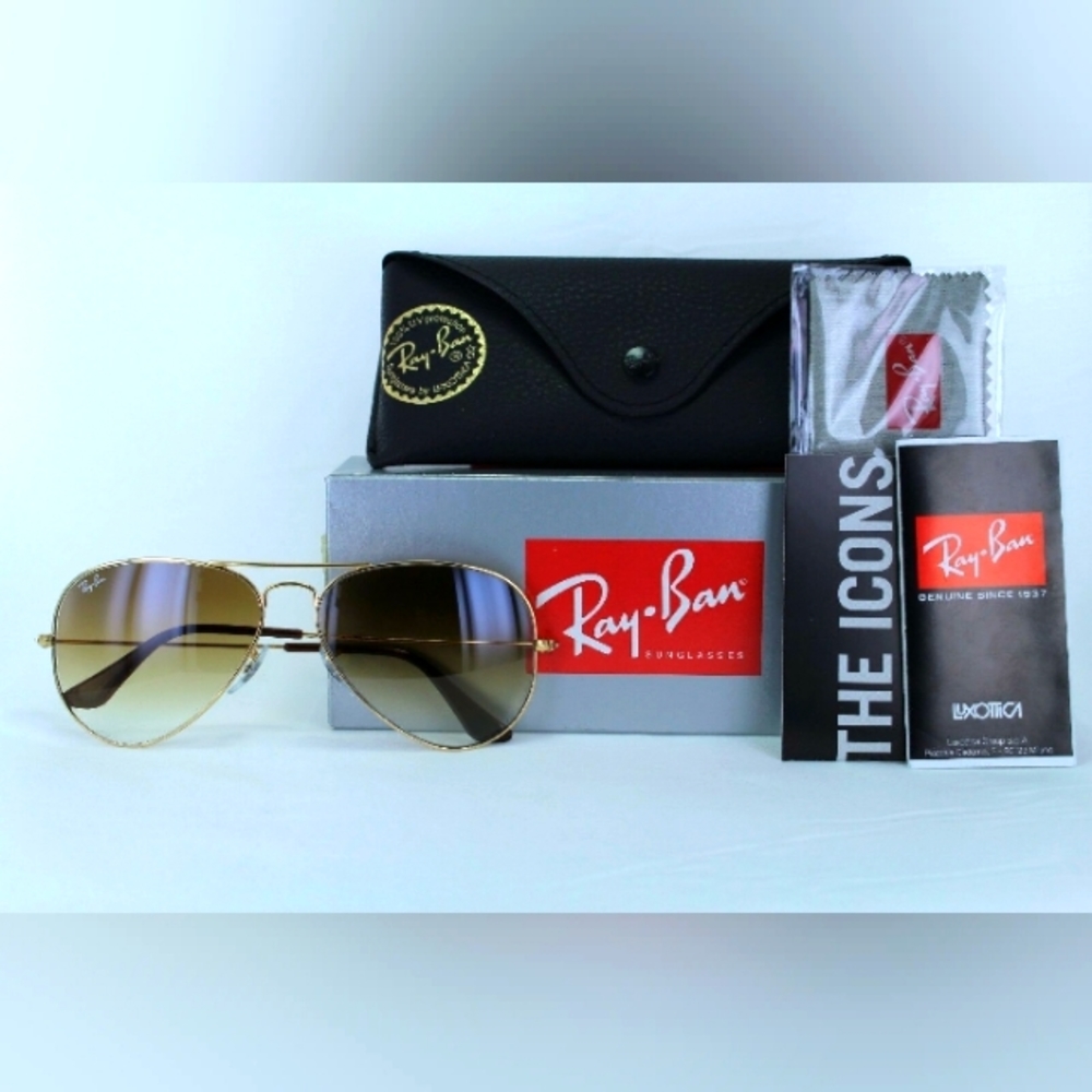 RayBan Aviator Gradient Brown RB3025 Men & Women - Picture 10 of 15